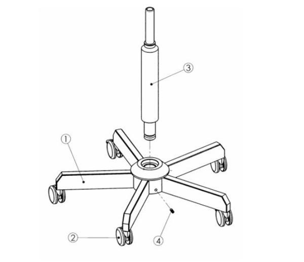 KAPS support à roulettes pour colposcope KAPS