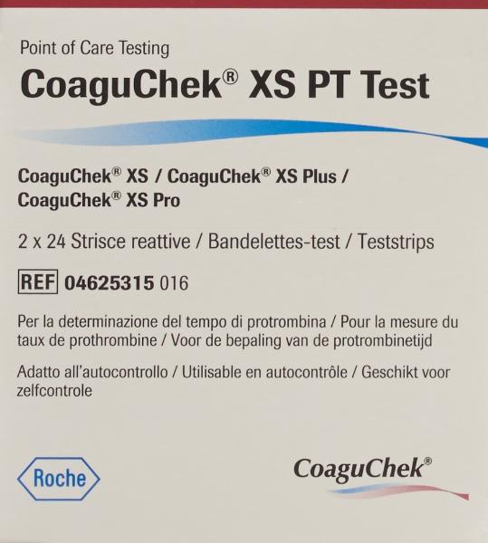 COAGUCHEK XS PT bandelettes 2 x 24 pce